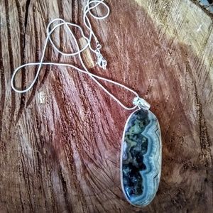 🌟BEAUTIFUL BLK & SILVER AGATE